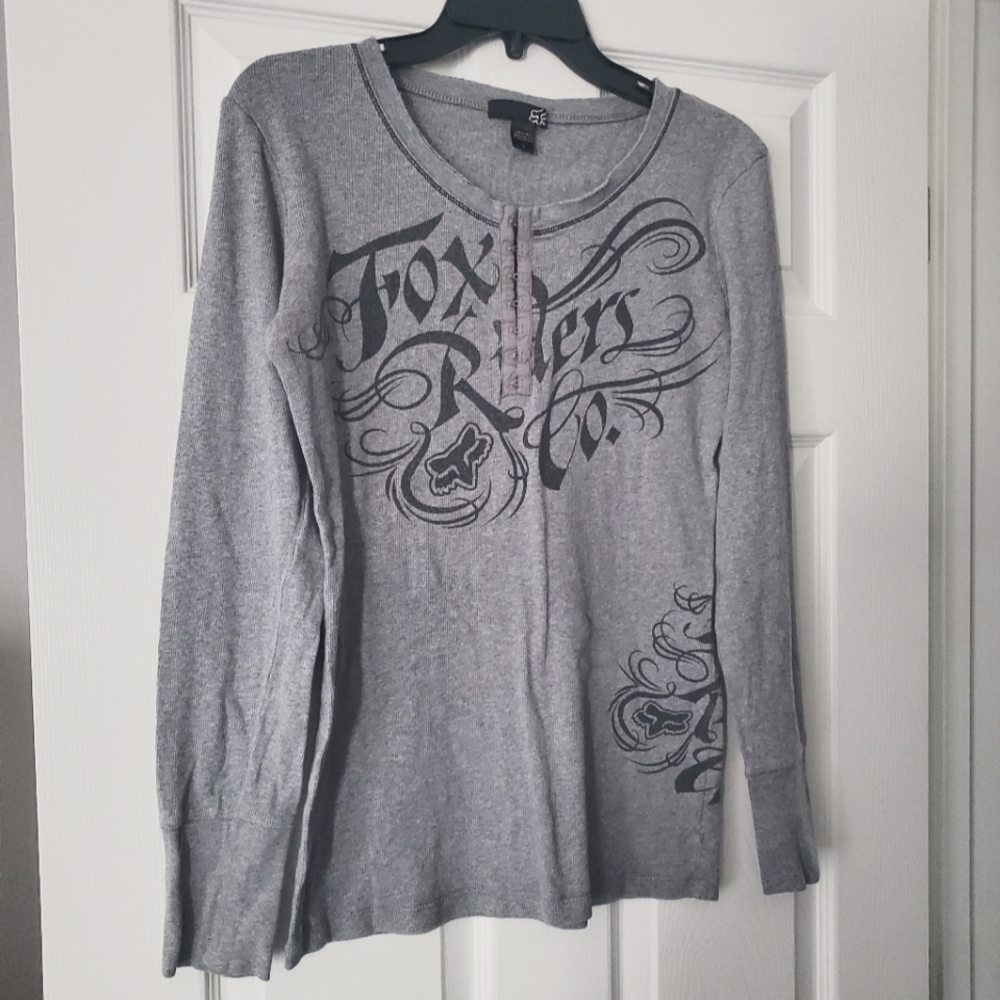 Fox Riders Women's Long Sleeve Shirt, Size L, Gray